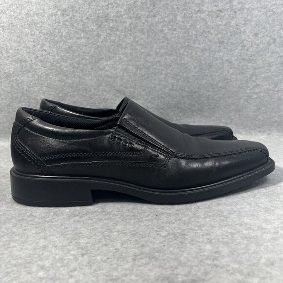 Ecco New Jersey Loafers Mens Size 7/7.5 Slip On Dress Shoes Black Leather 41 EU - Picture 1 of 16